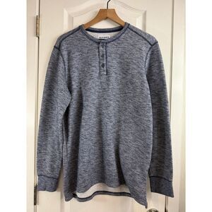 Old Navy Men's Long Sleeve Cozy Henley Shirt Navy Blue Size M Tall